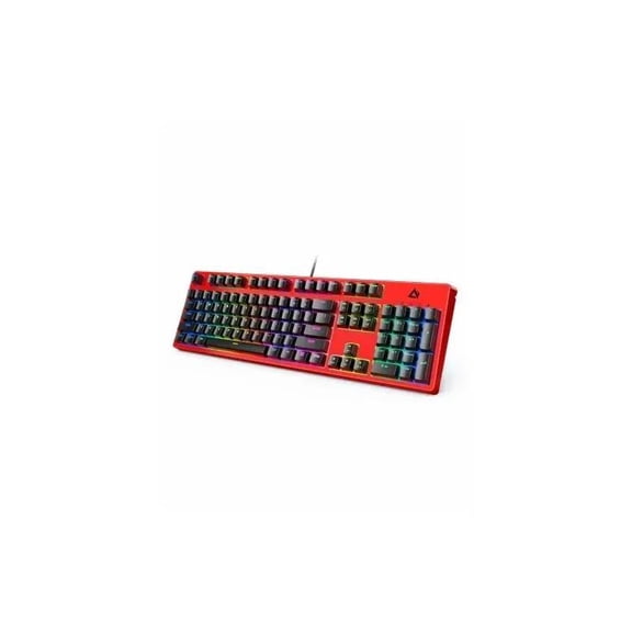 Full aesthetic, 108-key full layout, RGB backlit, Blue tactile switches, wired USB, anti-ghosting, multimedia keys, plug & play for Windows/Mac/Linux