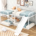 thumbnail image 1 of Full and Twin Size Metal Bunk Bed with Slide, Multiple Functions - Enhances Family Life, 1 of 2