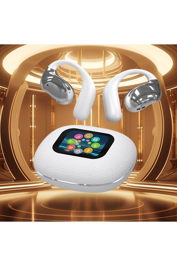 EARKITY Full-color Touchs Screen Open Bluetooth Headset Open Leather Textured Bluetooth Headphones,Home Decor Collection