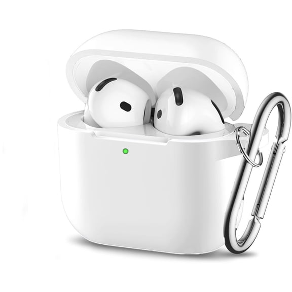 Full-coverage liquid silicone AirPods protective case, compatible with Apple AirPods 1/2/3/4, AirPods Pro/Pro2, drop-proof with hooks, multi-color earphone case.