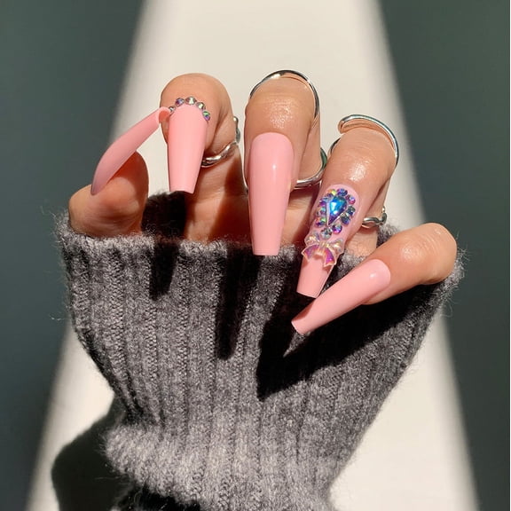 Full diamond wearing nail bow nail patch Cross-border direct supply nail piece Wearable nail art press on nails