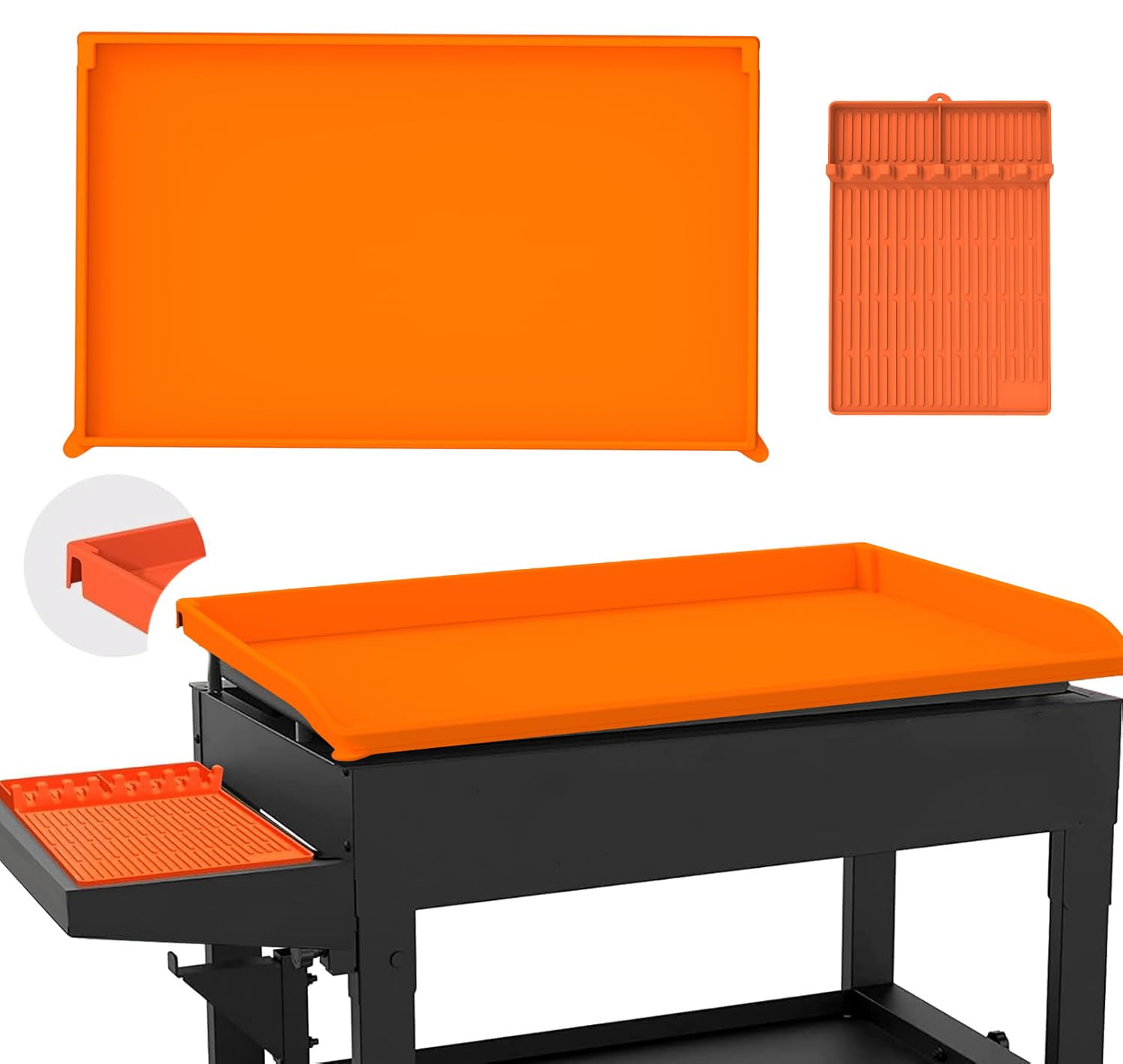 Full-edge 28" Silicone Griddle Cover  With 16" Spatula Mat Compatible Blackstone All-season Outdoor Protection Combination
