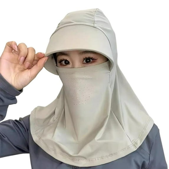 Full-face UV Protection Hat, 100% Ice Silk Fabric, Light & Breathable, Available in 6 Colors, Perfect for Outdoor Activities