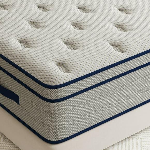 Queen Size Mattress, 12 Inch Individual Pocket Springs Hybrid Memory Foam Mattress in a Box for Pressure Relief, Motion Isolation, CertiPUR-US