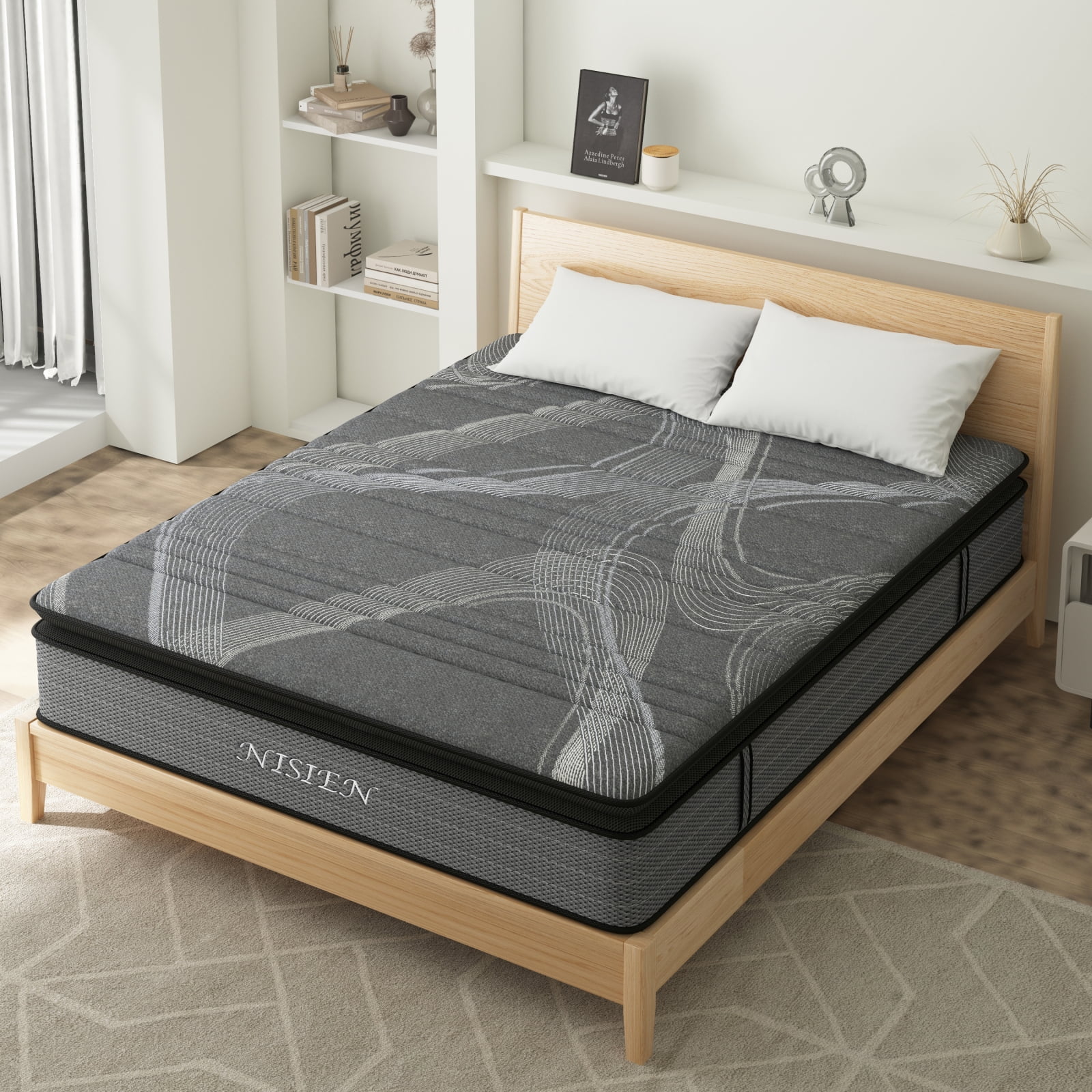 Full mattress in a box,NISIEN 10 Inch Hybrid Mattress, Gel Memory Foam