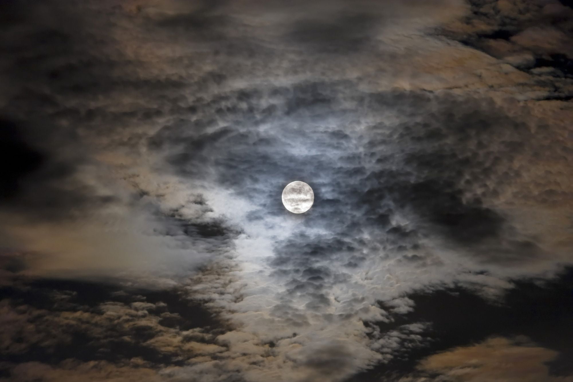Full moon in clouds Canvas Art - Alan DyerStocktrek Images (18 x 12)