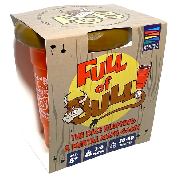 Full of Bull! - Hilariously Fun Kids Dice Bluffing & Mental Math Game, Critical Thinking, Ages 8+, 3-6 Players, 20-30 Min