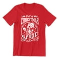 thumbnail image 1 of Full of Christmas Spirit Funny Skeleton Holiday Season Shirt for Men Unisex Mens Tshirt, 2XL, Red, 1 of 6
