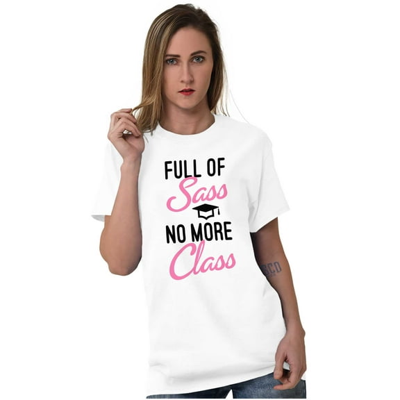 Full of Sass No More Class Graduation Women's Plus Size Graphic Tee Brisco Brands 2X