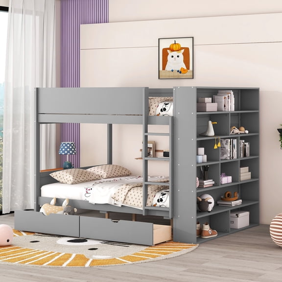 Full over Full Bunk Bed - Comfortable with Sturdy Slats - For Sleepovers - Fresh Mattress Environment