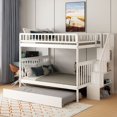 thumbnail image 1 of Full over Full Bunk Bed with Trundle and Staircase,White, 1 of 12