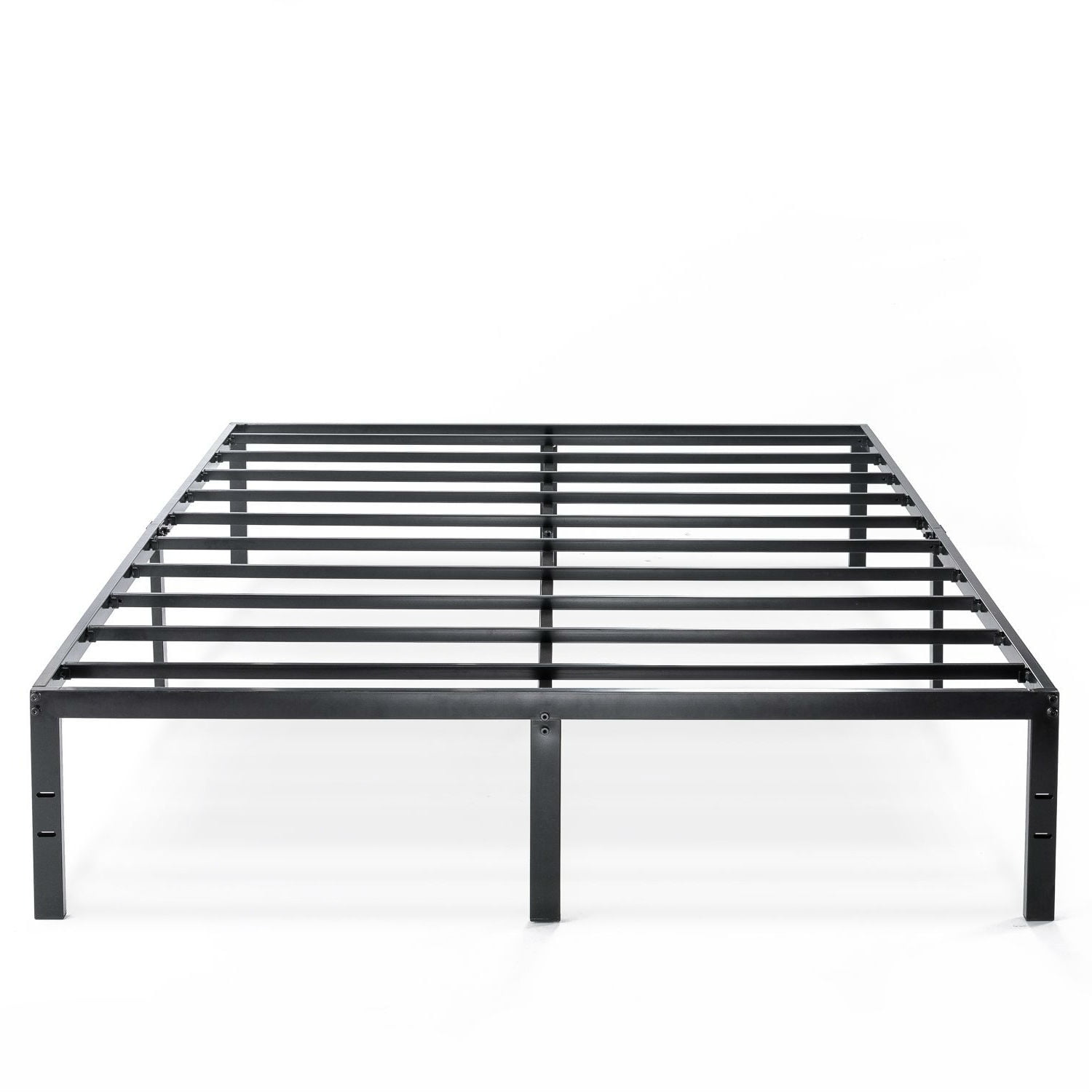 Full size Black Metal Platform Bed Frame with Headboard Attachment