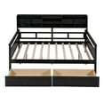 thumbnail image 1 of Full size Daybed, Wood Slat Support, with Bedside Shelf and Two Drawers, Espresso, 1 of 6