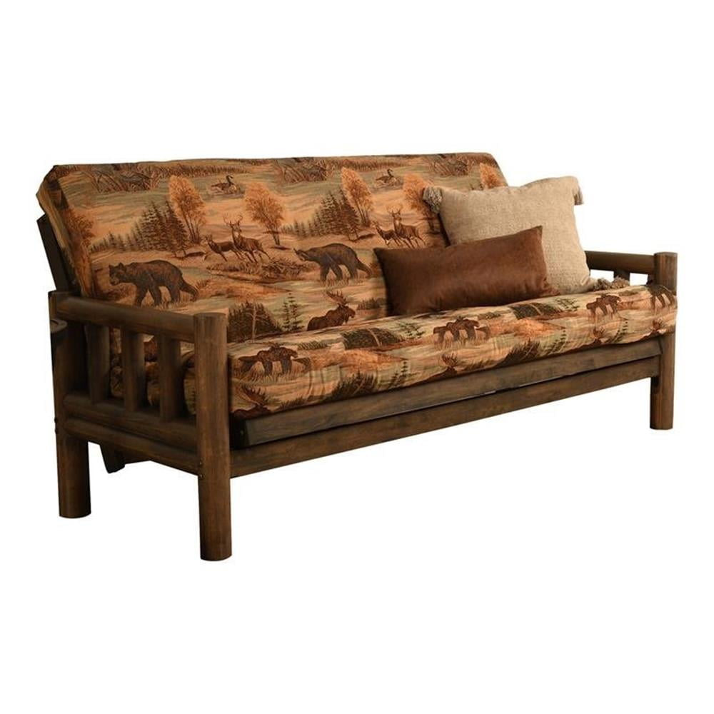 Full-size Futon Mattress in Canadian Brown/ Blue Print-Frame Not Included