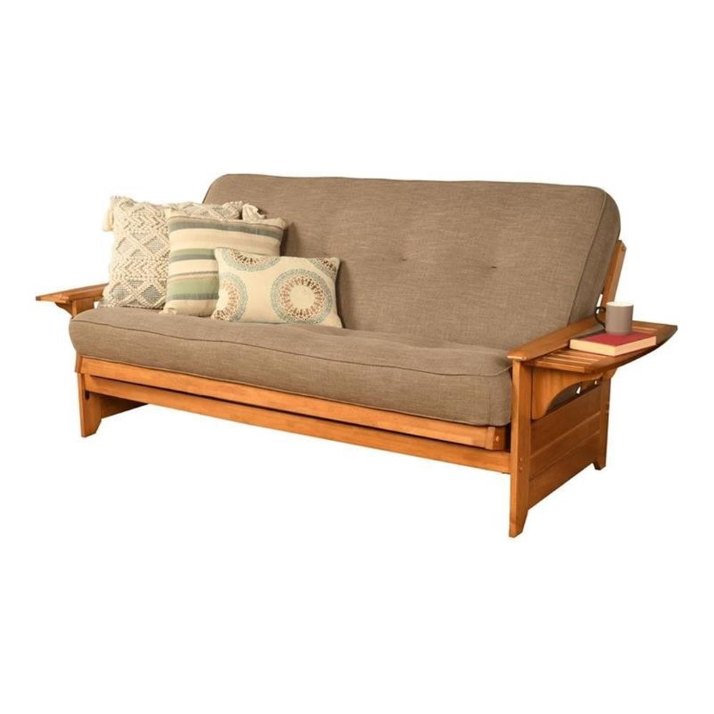 Comfortable Full-size Linen Fabric Futon Mattress in Stone Gray, High ...