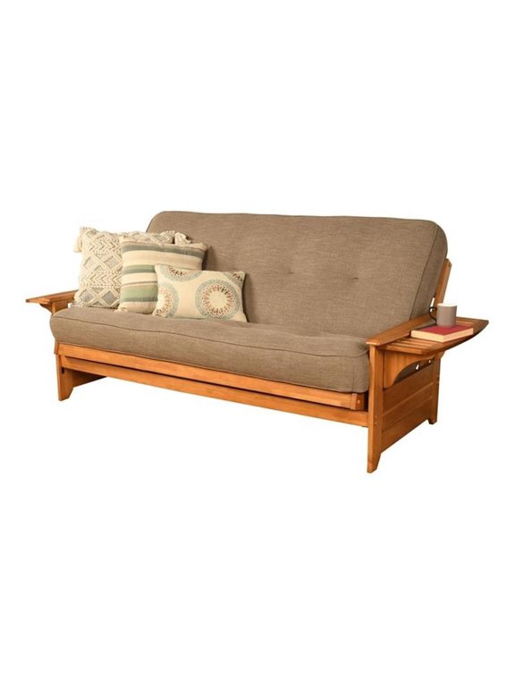 Full-size Linen Fabric Futon Mattress in Stone Gray-Frame Not Included