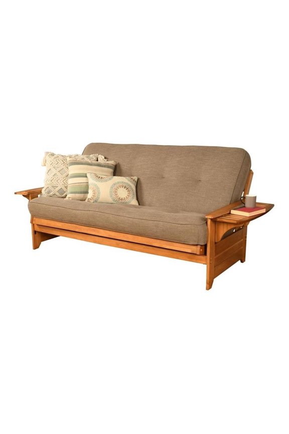 Full-size Linen Fabric Futon Mattress in Stone Gray-Frame Not Included