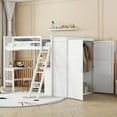 thumbnail image 1 of Full size Loft Bed with Desk, Shelves and Wardrobe-White WQ-943, 1 of 9