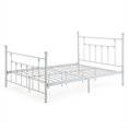 thumbnail image 1 of Full size White Classic Metal Platform Bed Frame with Headboard and Footboard, 1 of 3