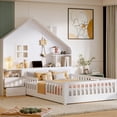 thumbnail image 1 of Full-size house bed with safety in mind | Sturdy side railings and solid structure | Guarantees a secure sleep environment, 1 of 2