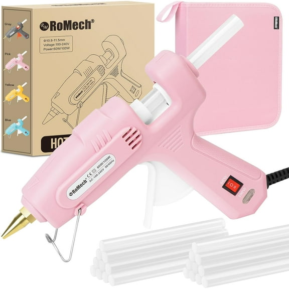 Full-size powerful hot glue gun, equipped with 60/100 watt dual power settings and 21 hot glue sticks