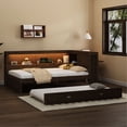 thumbnail image 1 of Full-size wood daybed with storage, USB, LED & trundle - Utilizes under - bed space and supports mattresses, 1 of 2