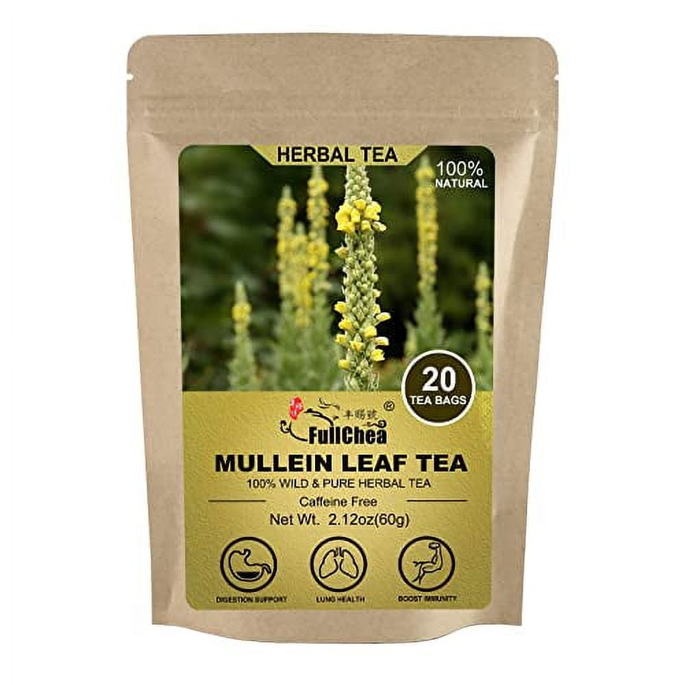 FullChea Mullein Leaf Tea Bags, 20 Teabags, 3g/bag Natural Mullein