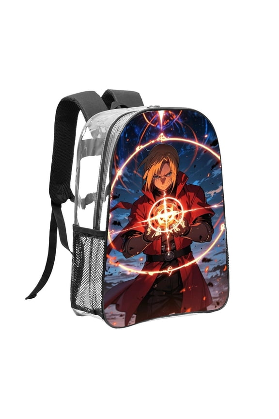 FullMetal Alchemist Pattern Transparent Backpack Lightweight And fashionable Showcasing Personality And Leading The Trend