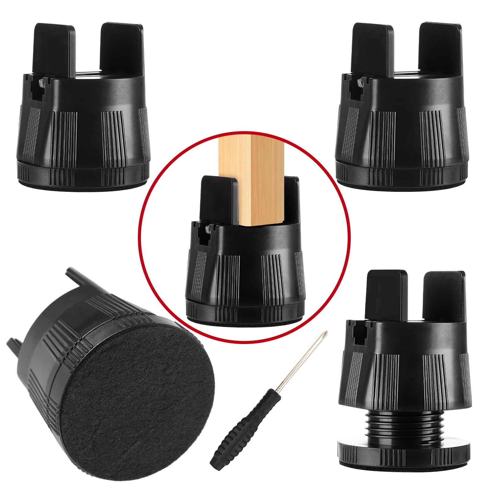 Support Screw Riser FullPetMoon Bed Risers Heavy Duty, 4 Pack Furniture Risers with ...
