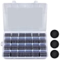 thumbnail image 1 of Fullcase 168 Pieces 46mm Coin Capsules with Foam Gasket and Plastic Storage Organizer Box, 6 Sizes (20/25/27/30/38/46mm) Coins Collector Case Holder for Coin Collection Supplies (Black), 1 of 7