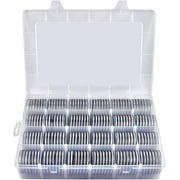 Fullcase 168 Pieces 46mm Coin Capsules with Foam Gasket and Plastic Storage Organizer Box, 6 Sizes (20/25/27/30/38/46mm) Coins Collector Case Holder for Coin Collection Supplies