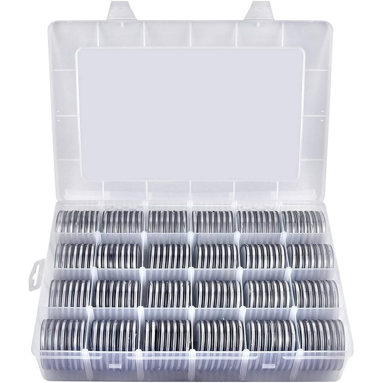 Coin Collection Supplies 40 Pieces 46mm Coin Capsules 8 Sizes Protect Gasket, Coin Holder Case with Storage Organizer Box for Coins Collector(46Mm Coi