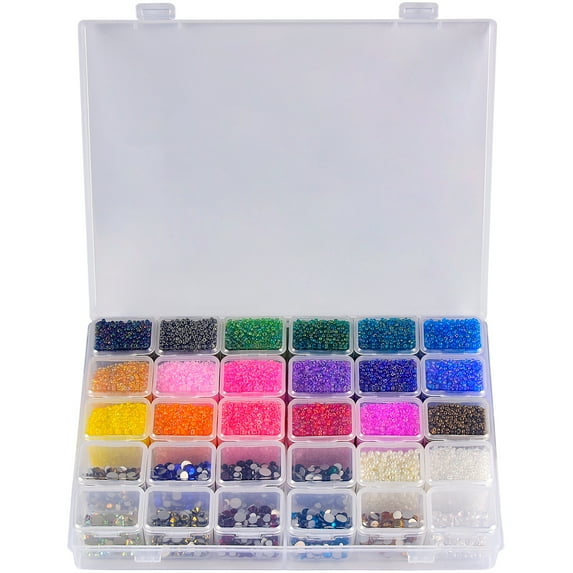 Fullcase 30 Grids Diamond Painting Storage Containers, Bead Organizer Case (Box Only)