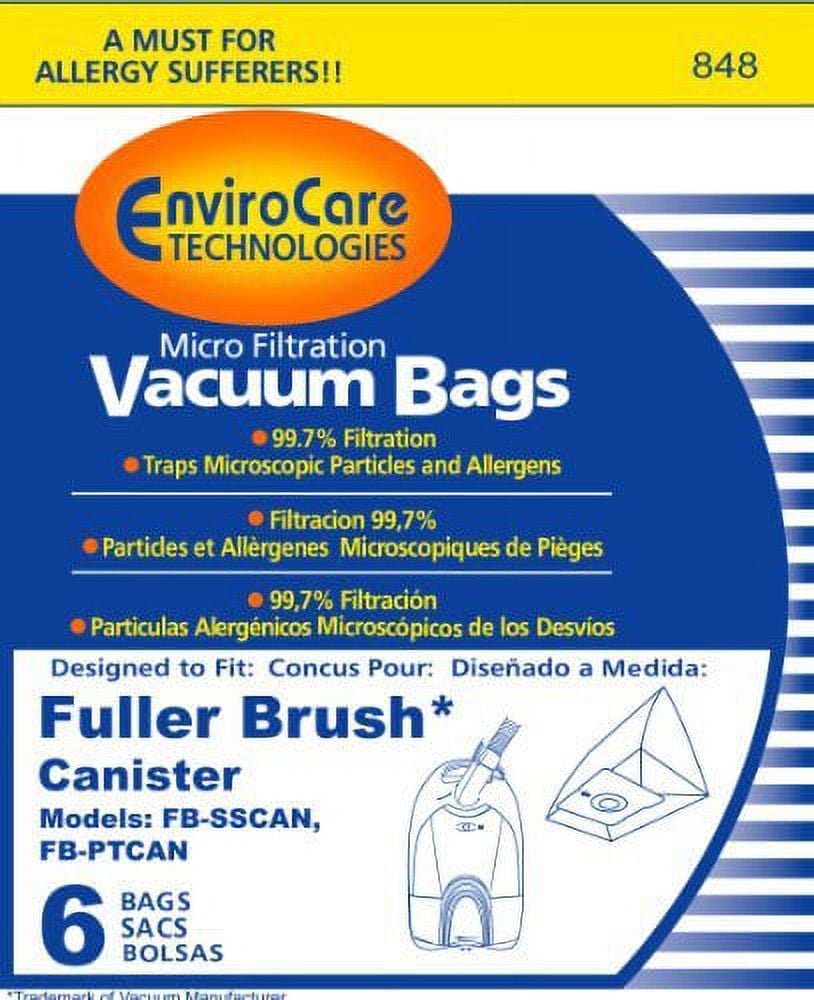 Fuller Brush Canister Vacuum Bags FBSSCAN FBPTCAN (6 Pack)