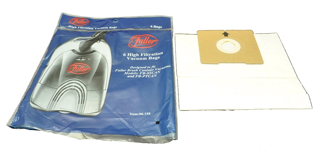 Fuller Brush Canister Vacuum Bags - 6 Pack, OEM Part #06.155, Fits FB-SSCAN & FB-PTCAN Models