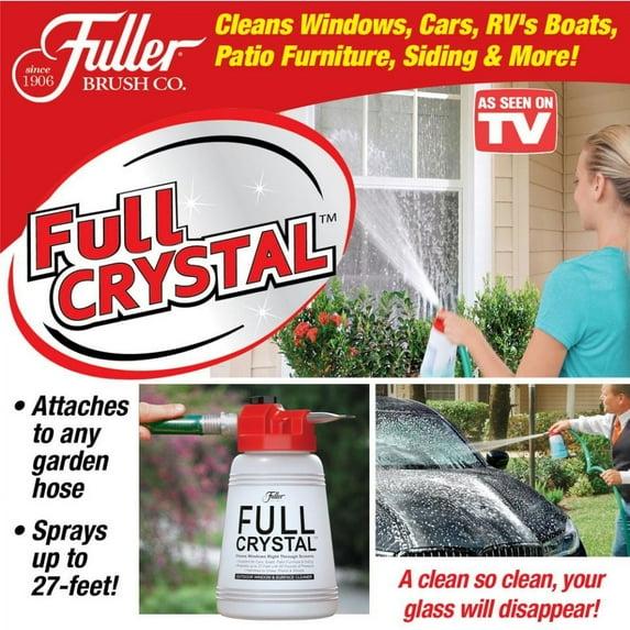 Fuller Brush Full Crystal Window and Outdoor Surface Cleaner Multi-Purpose Cleaning System Dissolves Dust, Dirt, Pollen, & Grime