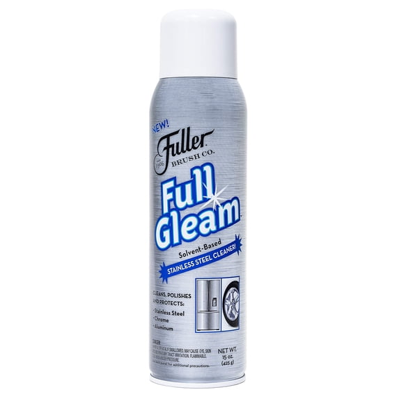 Fuller Brush Full Gleam Stainless Steel Cleaner – 15 oz Spray for Appliances, Chrome, Aluminum & Sinks – Cleans, Polishes & Protects Metal Surfaces (Pack of 6)