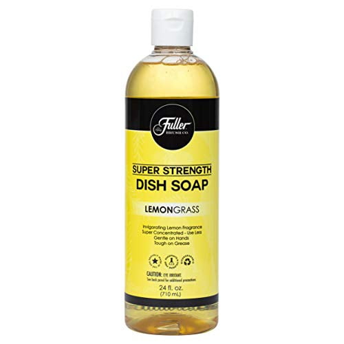 Fuller Brush Super Strength Liquid Dish Soap - Economical - Use Much Less - for Dishes, Glasses, Silverware, Utensils, Pots, Pans, Countertops, Tables - Invigorating Fragrance (Lemongrass)