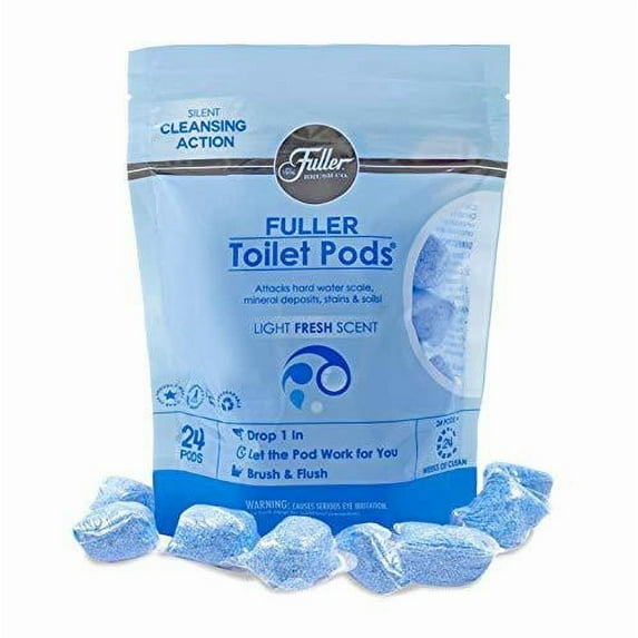 Fuller Brush Toilet Bowl Cleaner Pods - Water Soluble Tablet Cleansers Cleans Descales and Refreshes Bathroom Toilets Removes Odors Soils Stains Light Fresh Scent Ideal for Homes Businesses