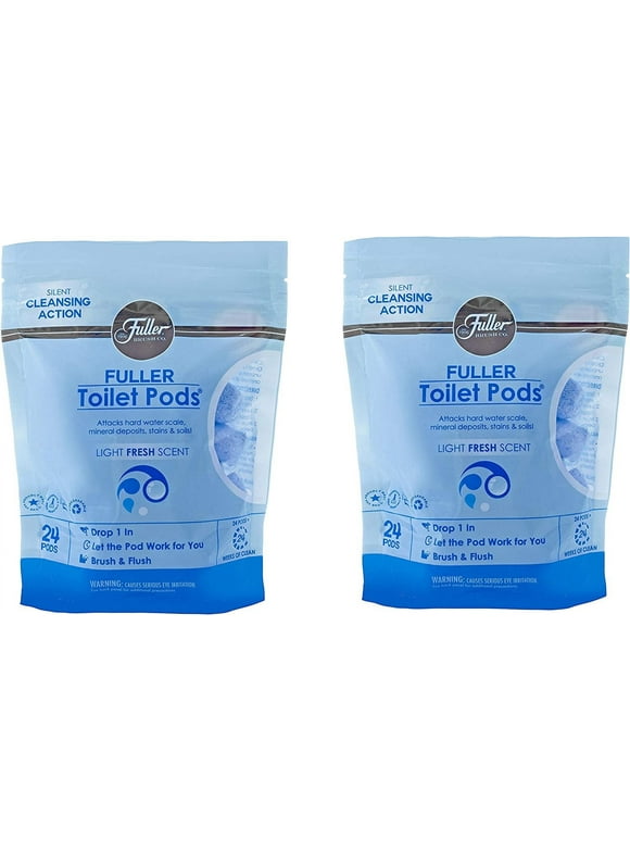 Fuller Brush Toilet Bowl Cleaner Pods - Water Soluble Tablet Cleansers - Cleans Descales and Refreshes Bathroom Toilets Removes Odors Soils and Stains Light Fresh Scent Ideal for Homes and Businesses