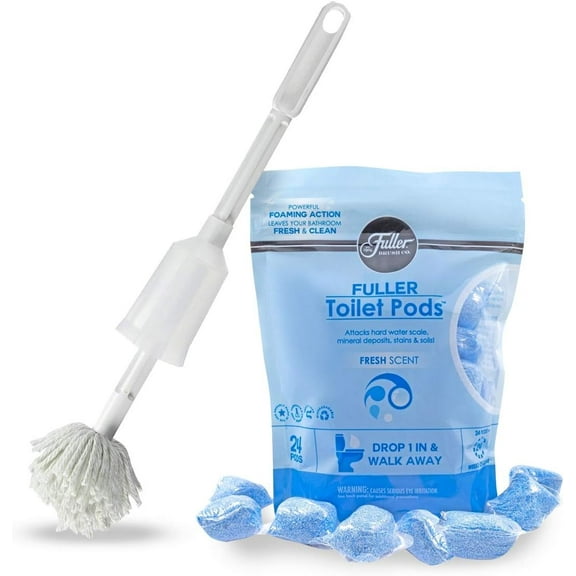 Fuller Brush Toilet Bowl Cleaner Pods with Toilet Bowl Swab Easy Toilet Cleaner Bathroom Refresher & Scratch-Free Toilet Mop