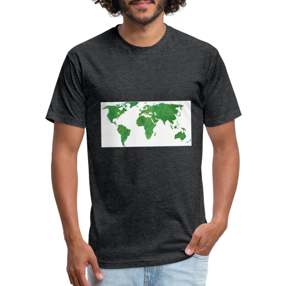 Fuller Projection World Map Showing Land And Oce Unisex Poly Cotton T