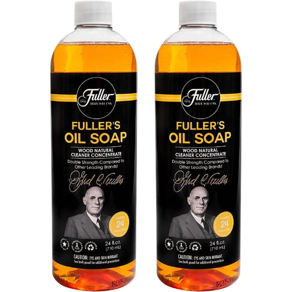 Fuller’s Oil Soap Wood Natural Cleaner – Double Strength – 24 Oz Wood & Multipurpose Natural Cleaner for Home & Commercial Use - (Pack of 2)