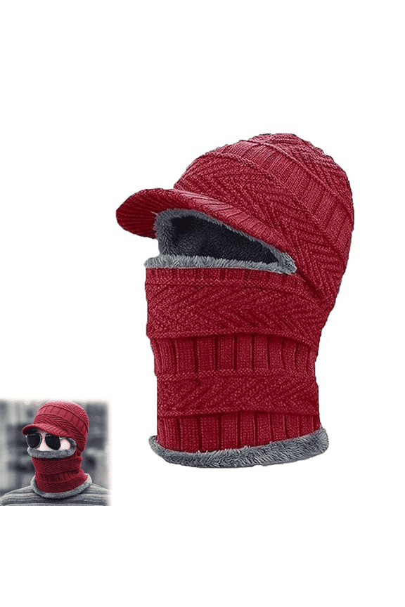 Fullguard Beanie with Built-in Mask & Ear Flaps - One Piece Windproof Winter Hat for Skiing, Hiking, Cycling - Full Coverage Design Blocks Cold Air Gaps, Unisex Fleece Knit