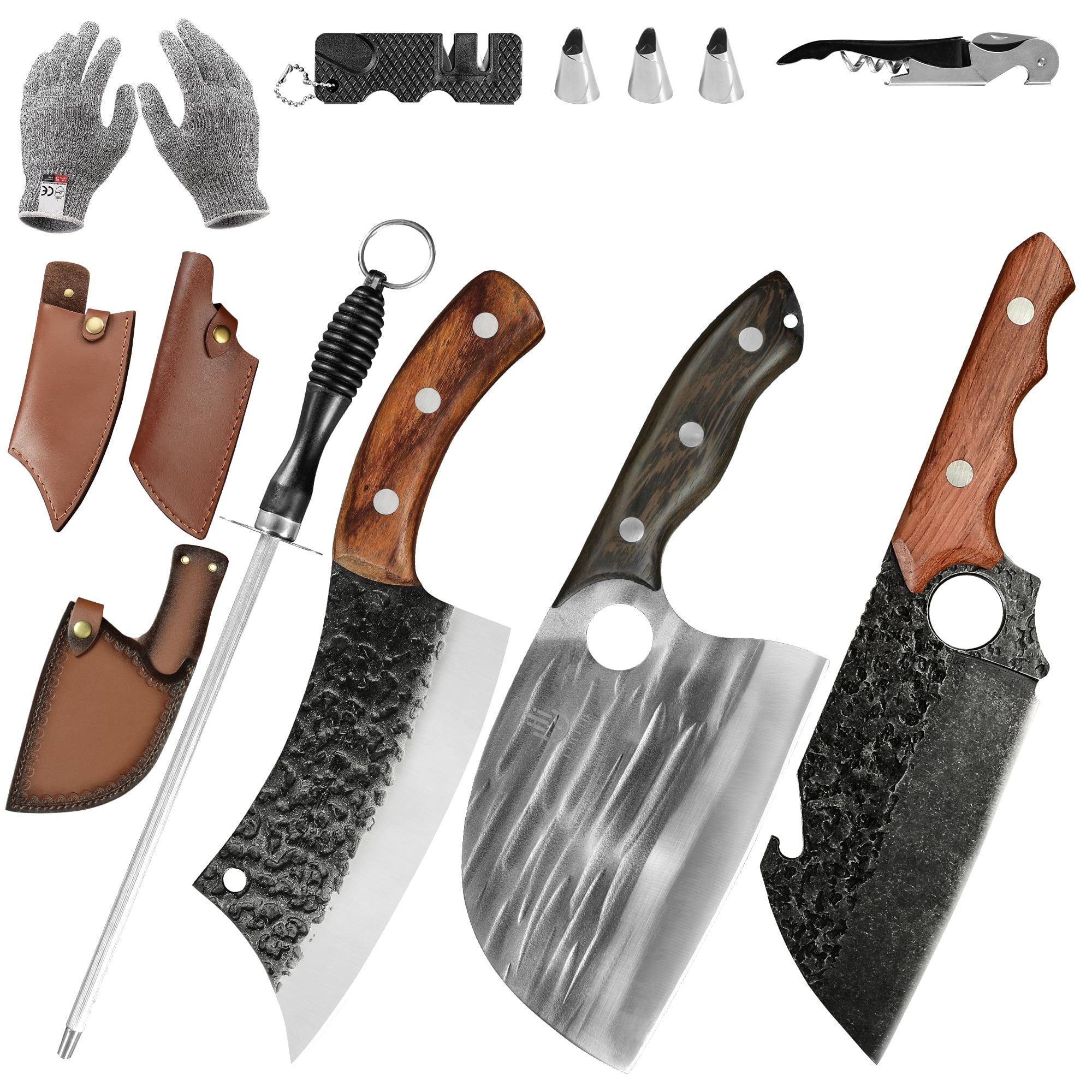 Xingye Hot Kitchen Knives Set Stainless Steel Forging Hammer Professional  Cleaver Butcher Knife High Quality With Leather Sheath - Buy Xingye Hot  Kitchen Knives Set Stainless Steel Forging Hammer Professional Cleaver  Butcher