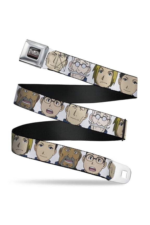Fullmetal Alchemist Belt, Seatbelt Buckle Belt, Fullmetal Alchemist Brotherhood Central Forces Military Faces, Youth 22 to 32 Inches