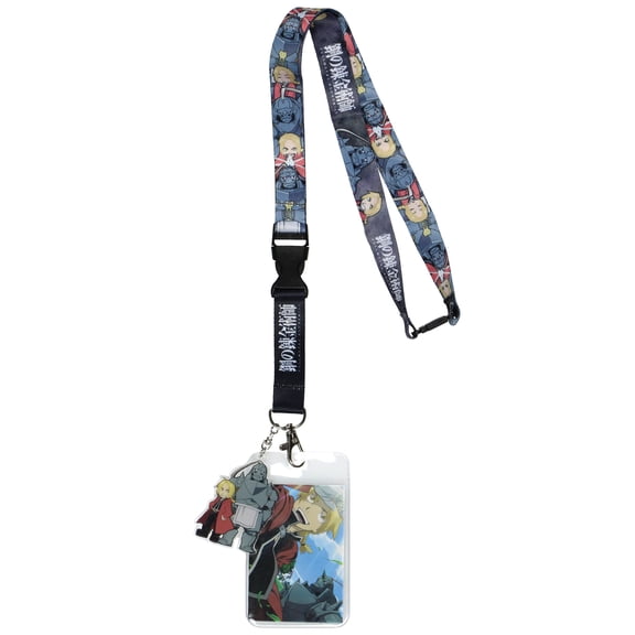 Fullmetal Alchemist: Brotherhood ID Lanyard Breakaway Badge Holder Character Card and Acrylic Charm for Keys Keychain