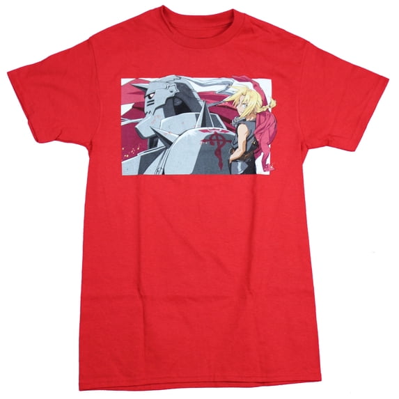 Fullmetal Alchemist Mens T-Shirt - Elric and Alphonse Action Box Image