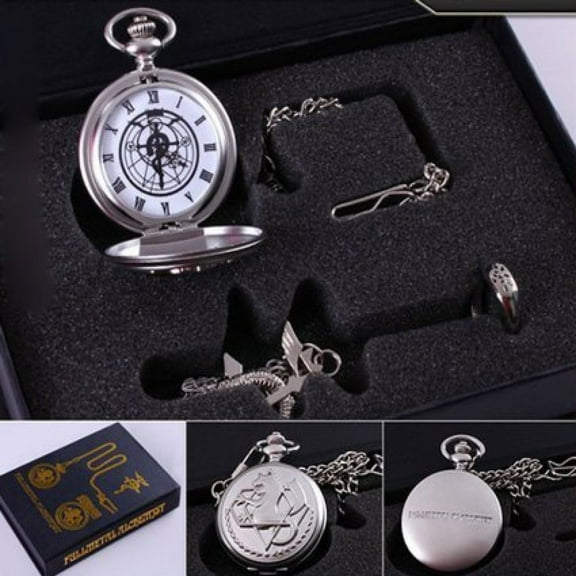 Fullmetal Alchemist Retro Pocket Watch, Fullmetal Alchemist Pocket Watches for Men, Edward Elric Anime Cosplay Gifts