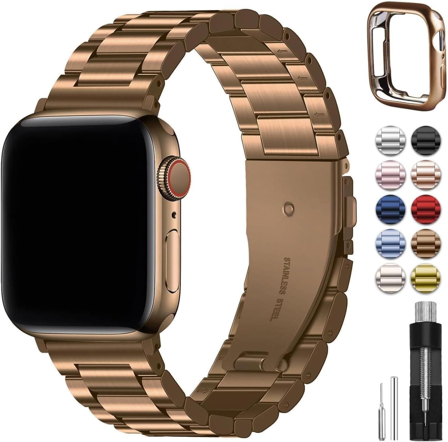 Apple watch bands 44mm stainless steel deals